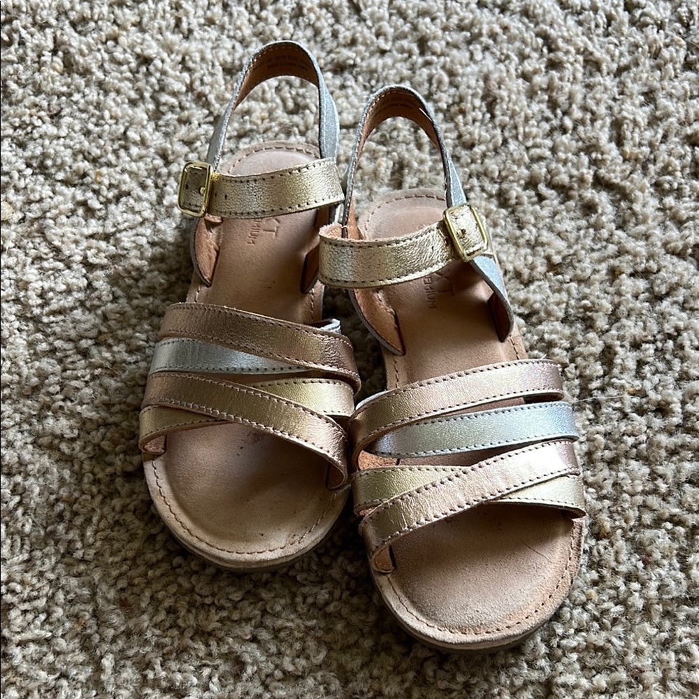 Next Direct Gold and Silver Sandals with Crisscross Straps